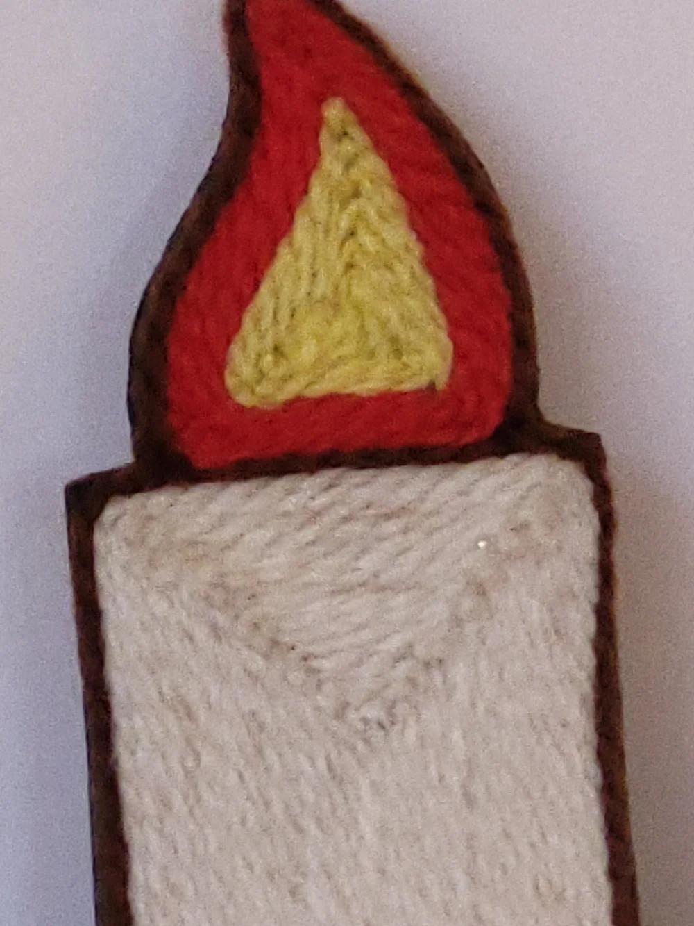 1970s Vintage Huichol Style Mexican Christmas Yarn Poinsettia & Candle Wreath